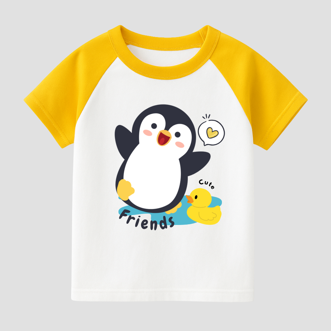 Penguin & Duckie Friends Kids Short Sleeve T-Shirt Kia & Kel