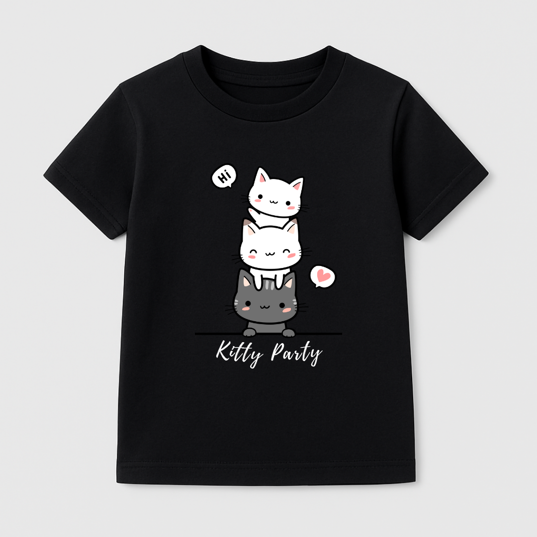 Kitty Party Kids Short Sleeve T-Shirt Kia & Kel