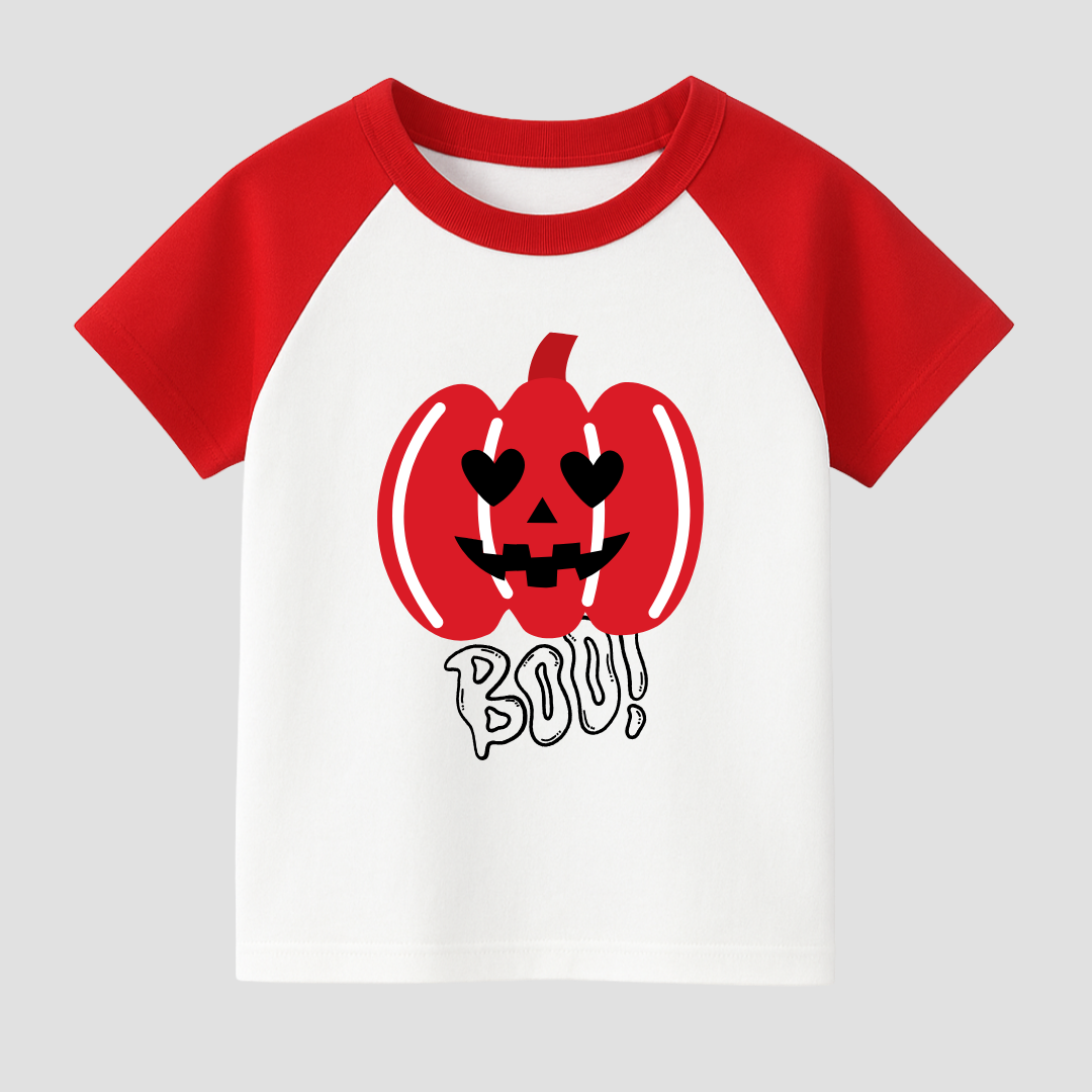 Pumpkin Love Boo Kids Short Sleeve T-Shirt
