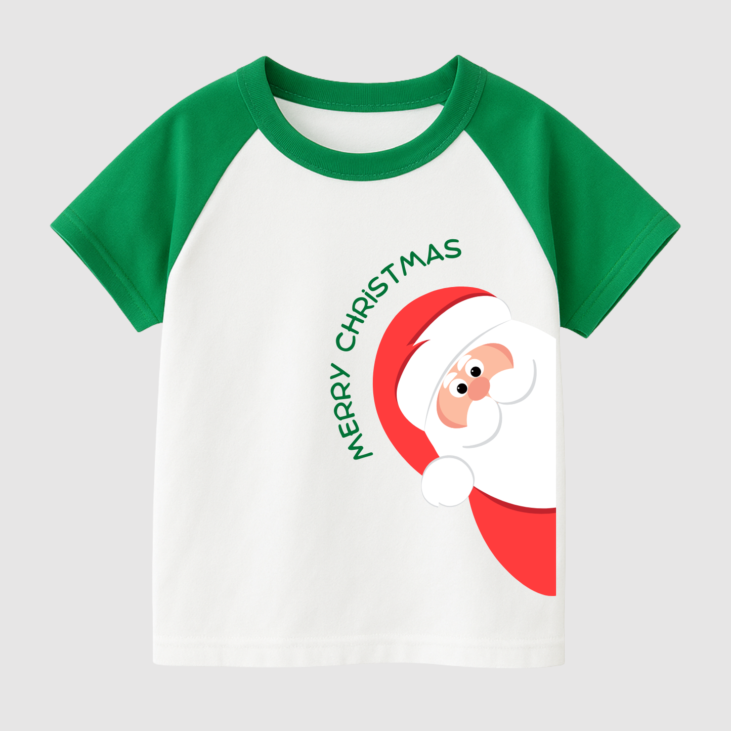 Santa Peek-A-Boo Kids Short Sleeve T-Shirt