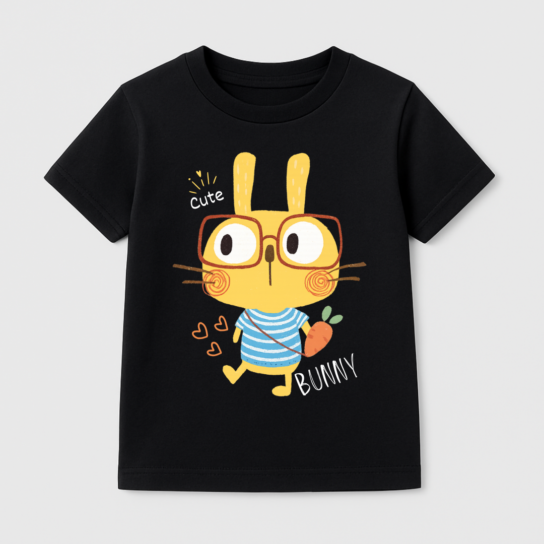 Cute Bunny Kids Short Sleeve T-Shirt Kia & Kel