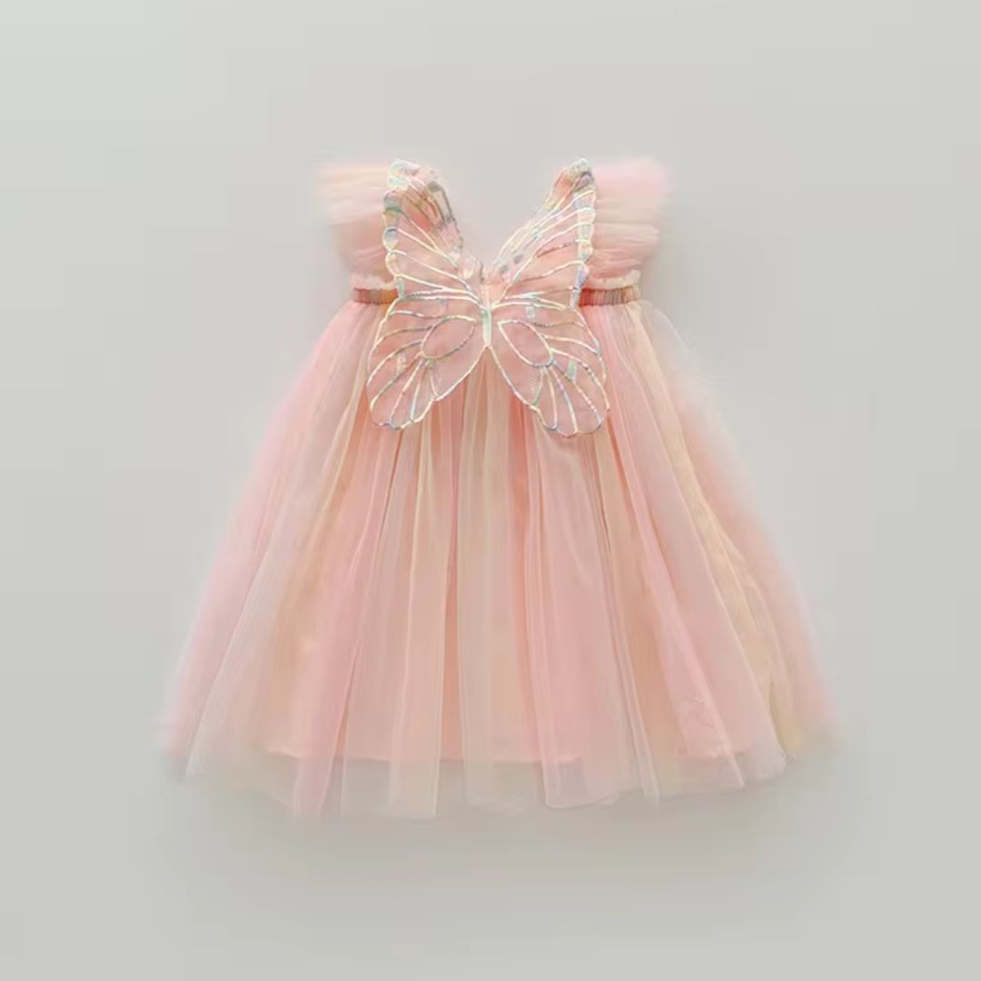 Princess Rainbow Butterfly Wings Tutu Dress