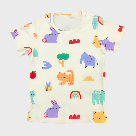 Animal Print Kids Short Sleeve T-Shirt