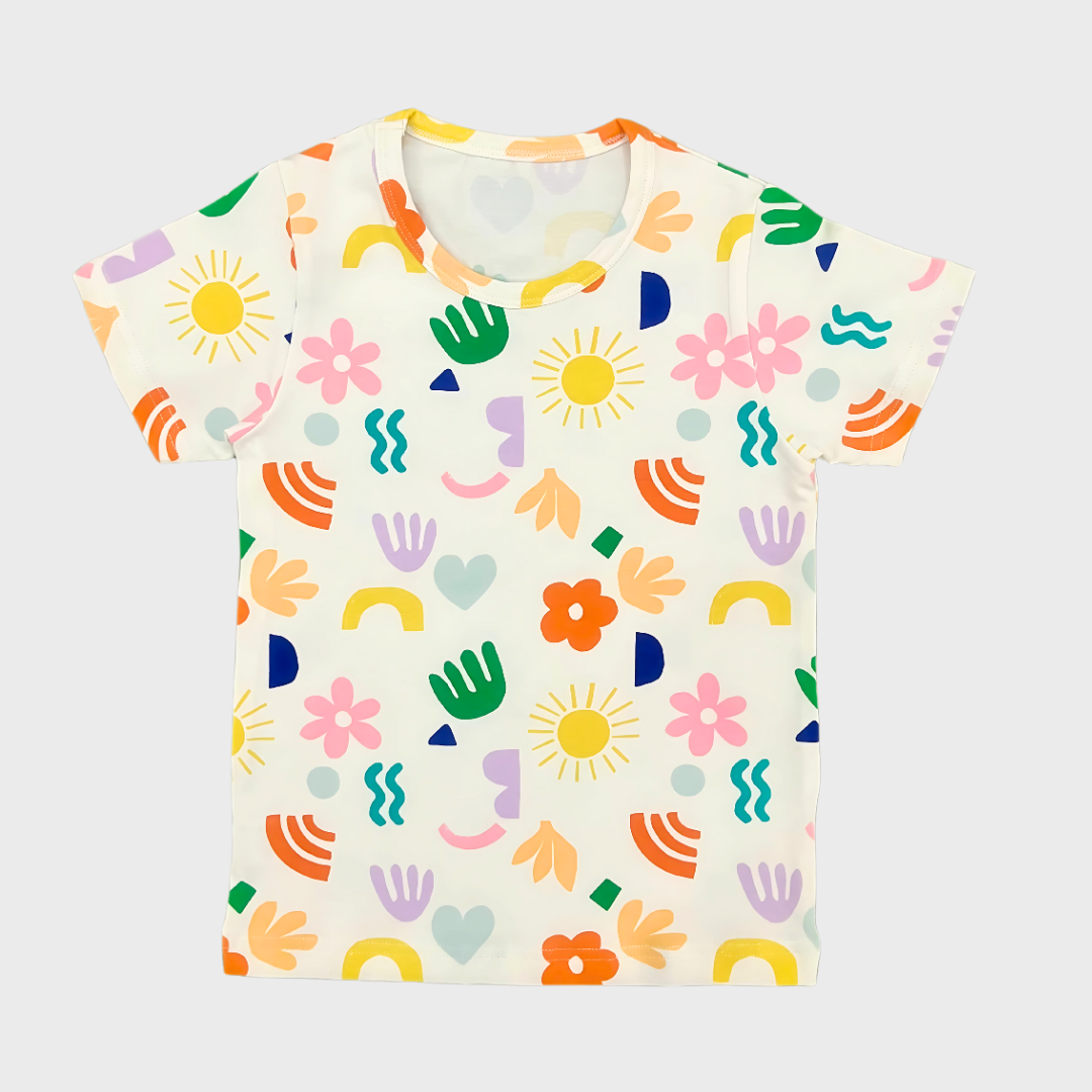 Summer Print Kids Short Sleeve T-Shirt