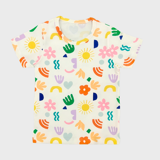 Summer Print Kids Short Sleeve T-Shirt