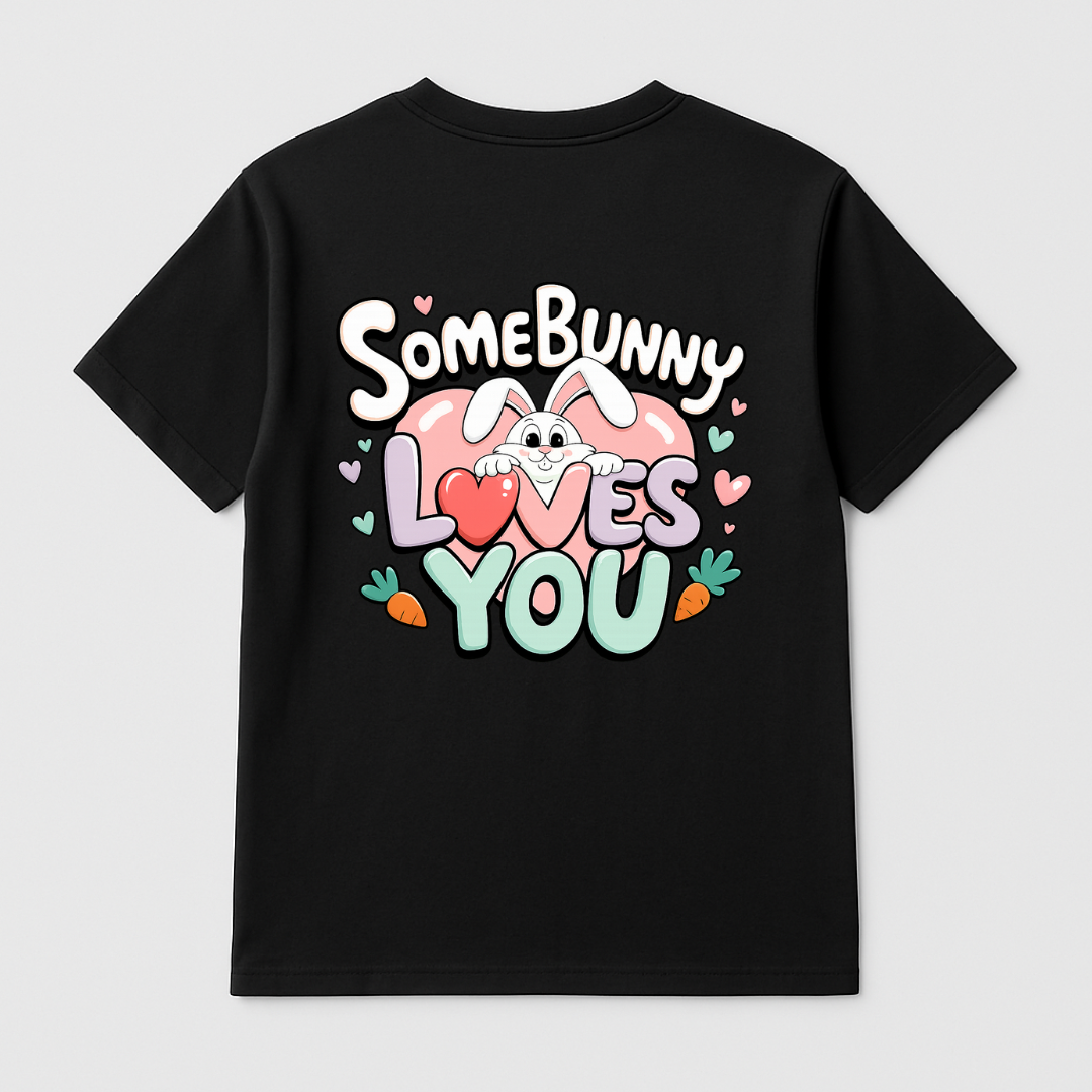 SomeBunny Loves You Kids BackStory T-Shirt
