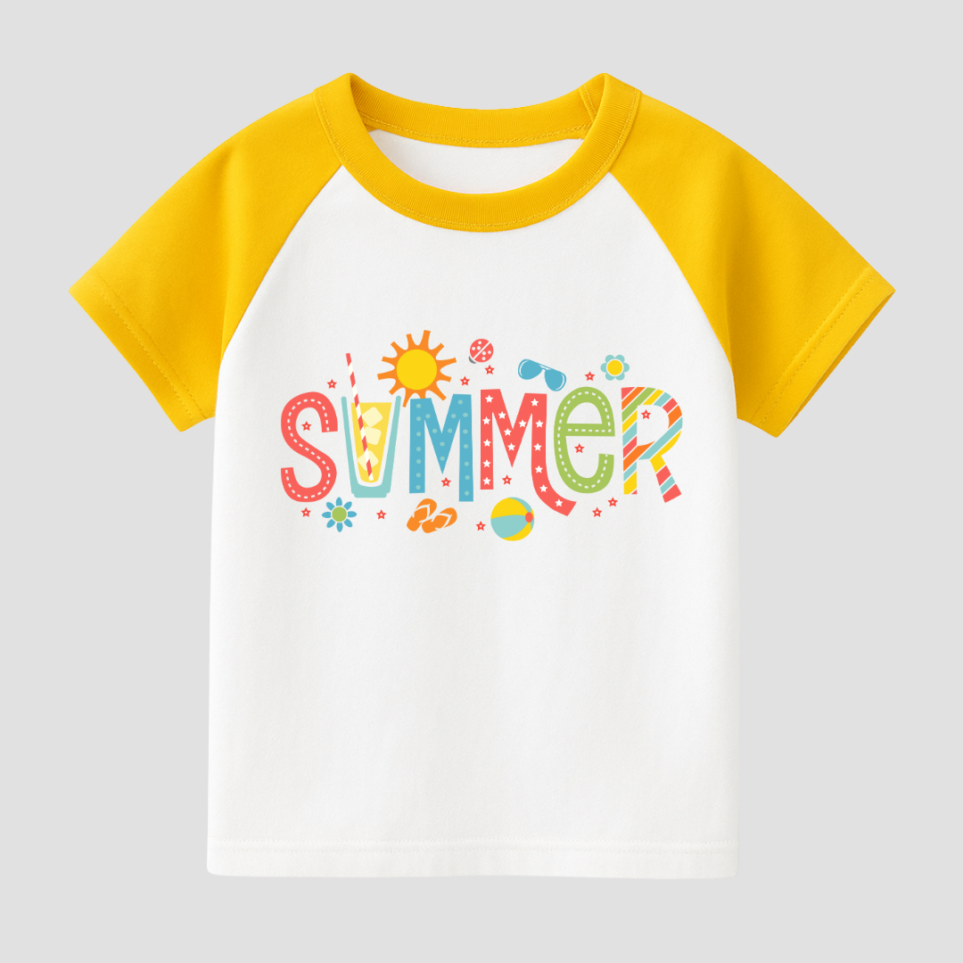 Hello Summer Kids Short Sleeve T-Shirt