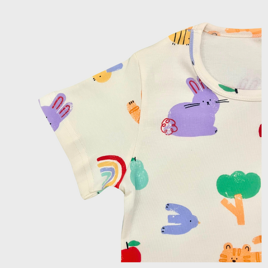 Animal Print Kids Short Sleeve T-Shirt