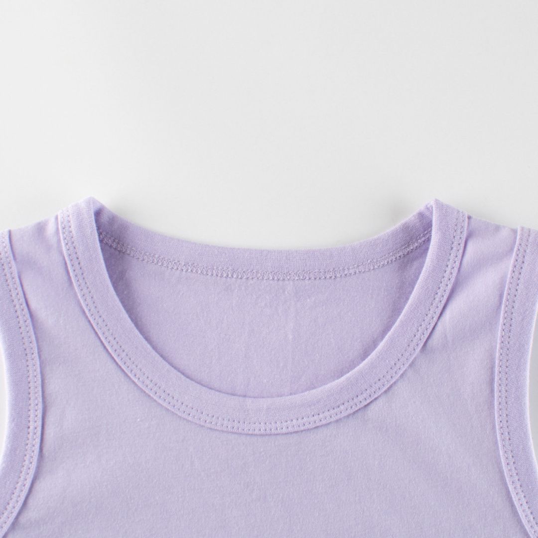 Hello Dino Purple Kids Sleeveless T-Shirt