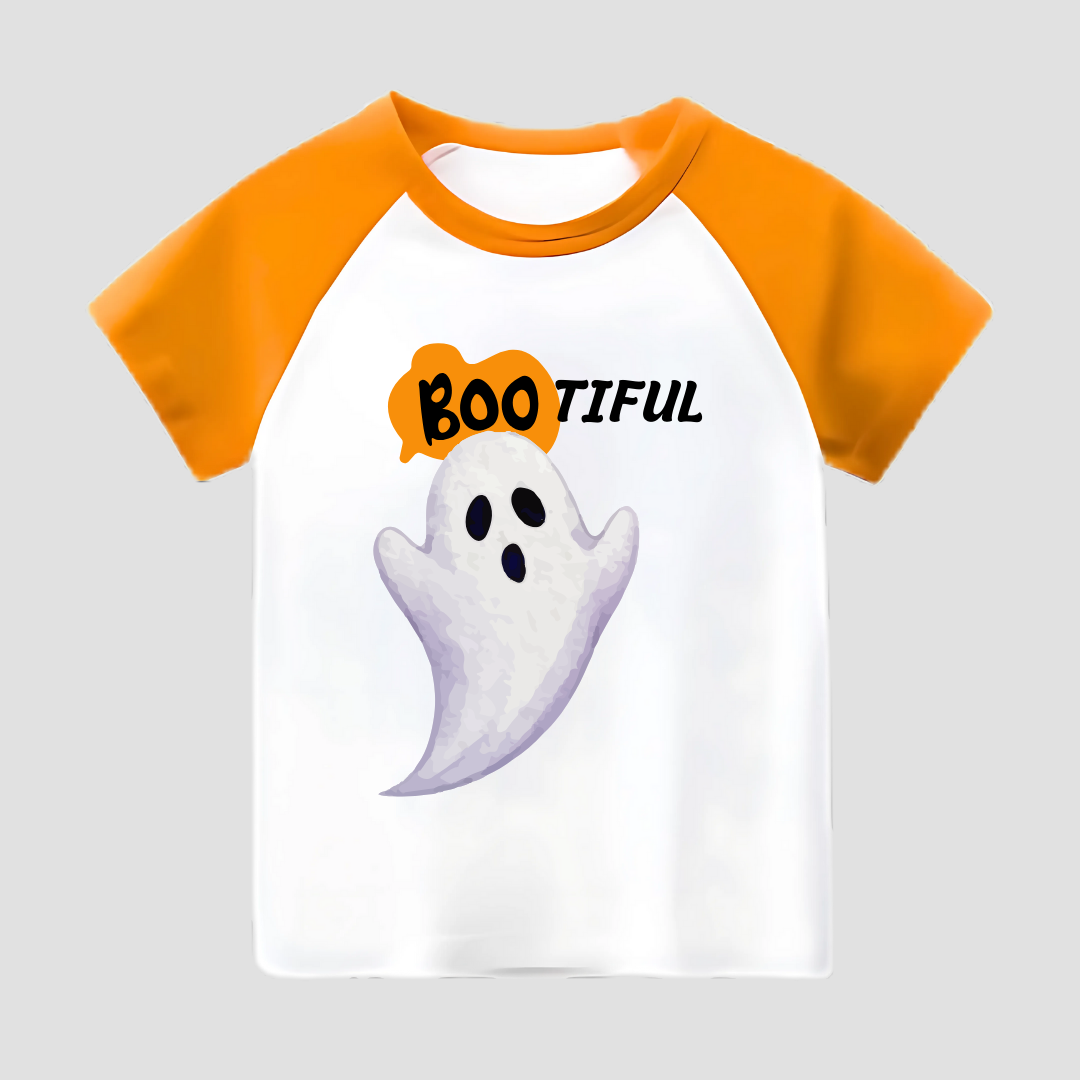 Boo-tiful Ghost Kids Short Sleeve T-Shirt Kia & Kel