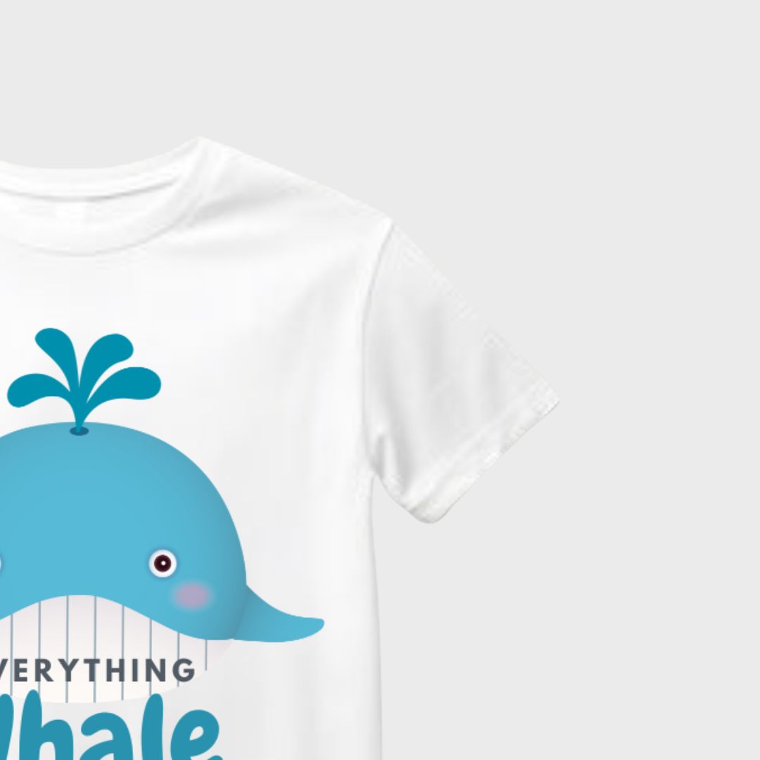 Everything Whale Be Okay Kids Short Sleeve T-Shirt