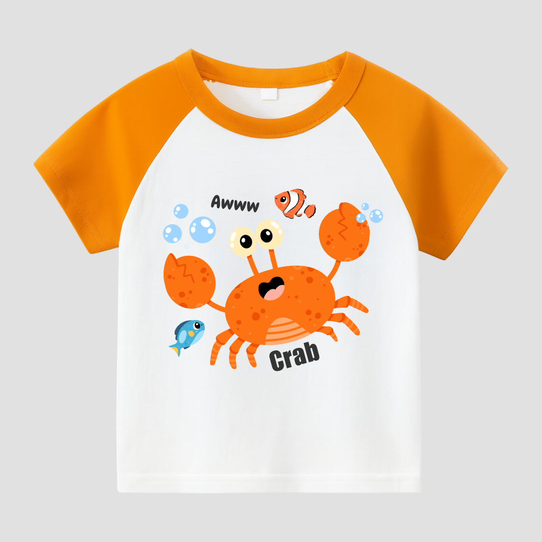 Aww Crab Kids Short Sleeve T-Shirt Kia & Kel