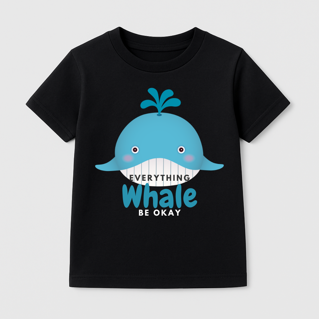 Everything Whale Be Okay Kids Short Sleeve T-Shirt