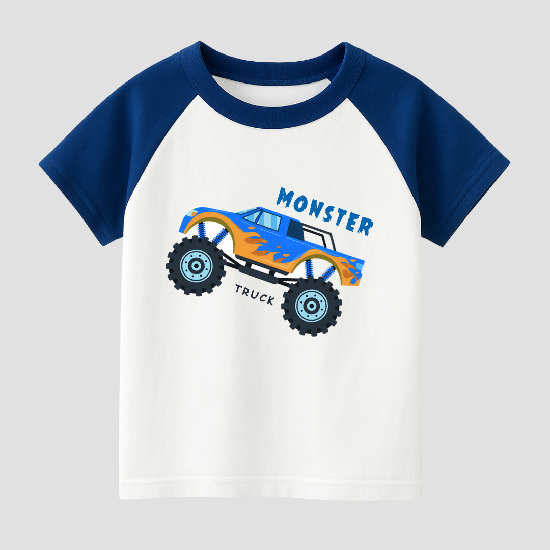 Monster Truck Kids Short Sleeve T-Shirt Kia & Kel