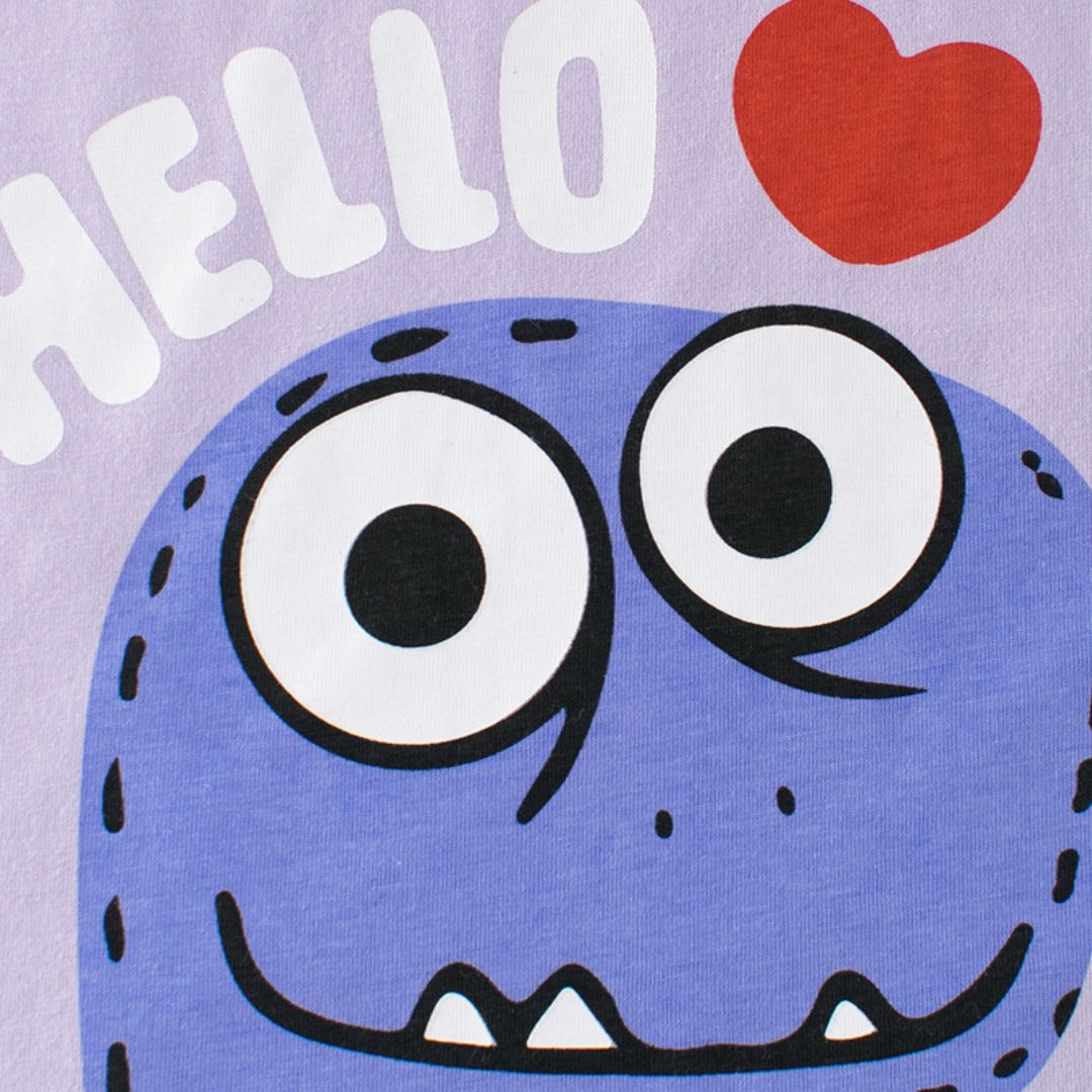 Hello Dino Purple Kids Sleeveless T-Shirt