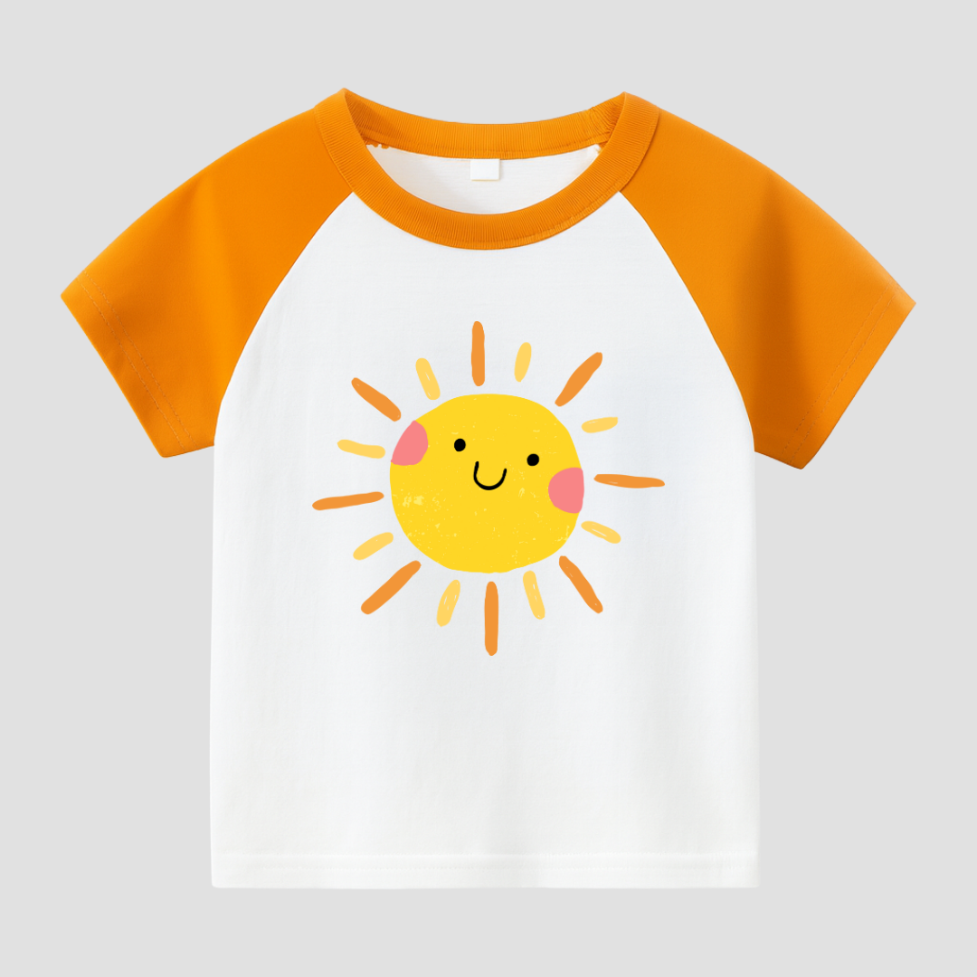 Smiley Sun Kids Short Sleeve T-Shirt Kia & Kel