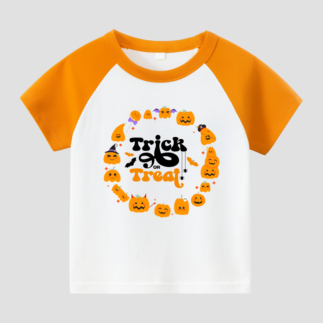 Pumpkin Party Kids Short Sleeve T-Shirt Kia & Kel