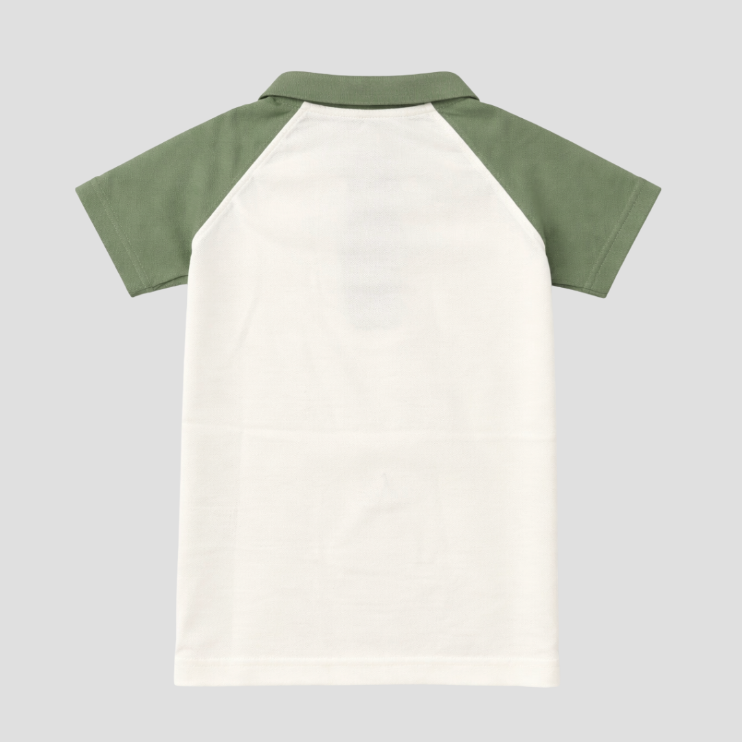 Olive Milk Polo Kids Short Sleeve T-Shirt Kia & Kel