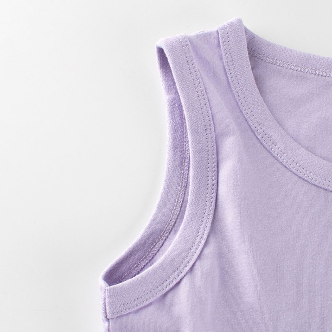 Hello Dino Purple Kids Sleeveless T-Shirt Kia & Kel
