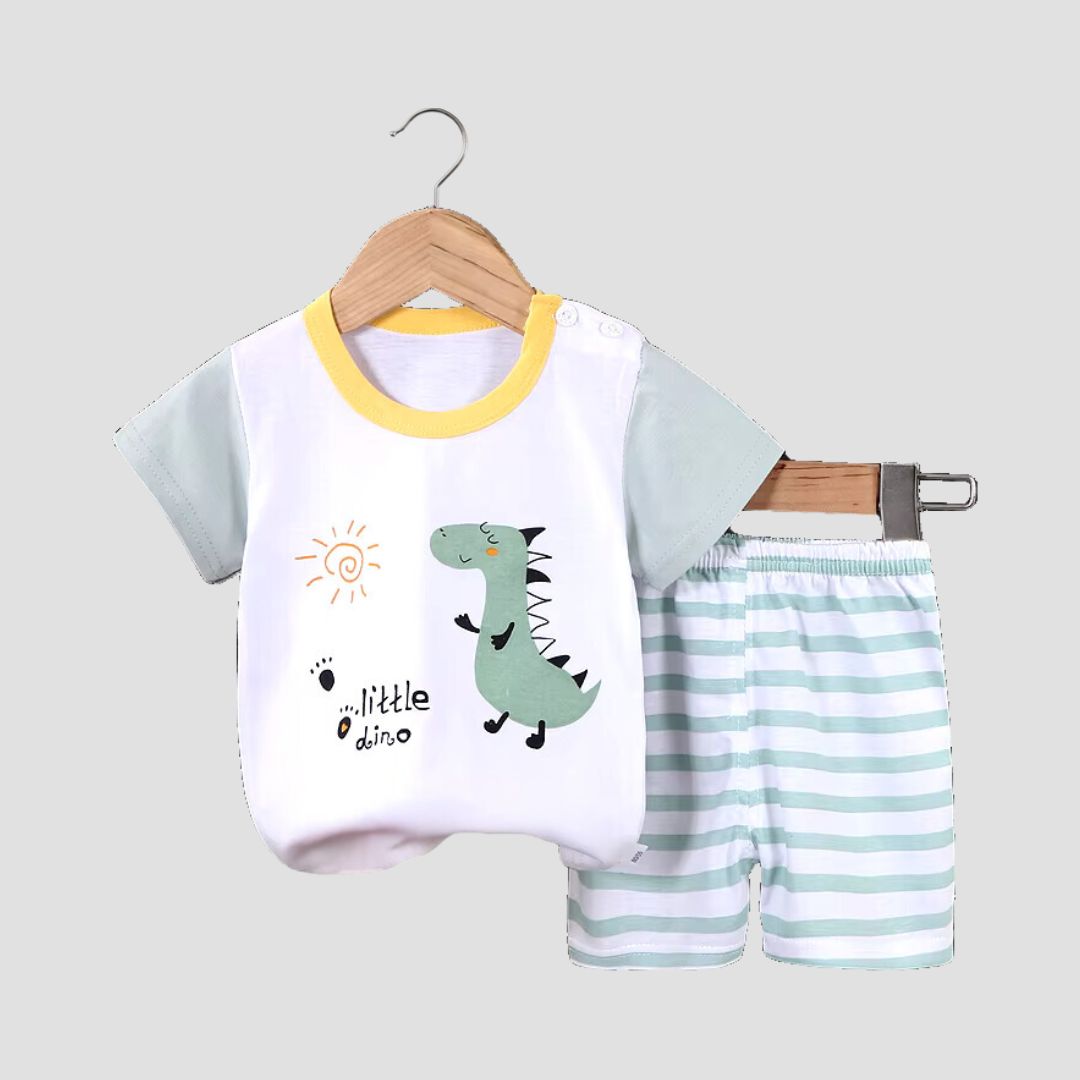 Little Dino T-shirt & Short Suit Kia & Kel