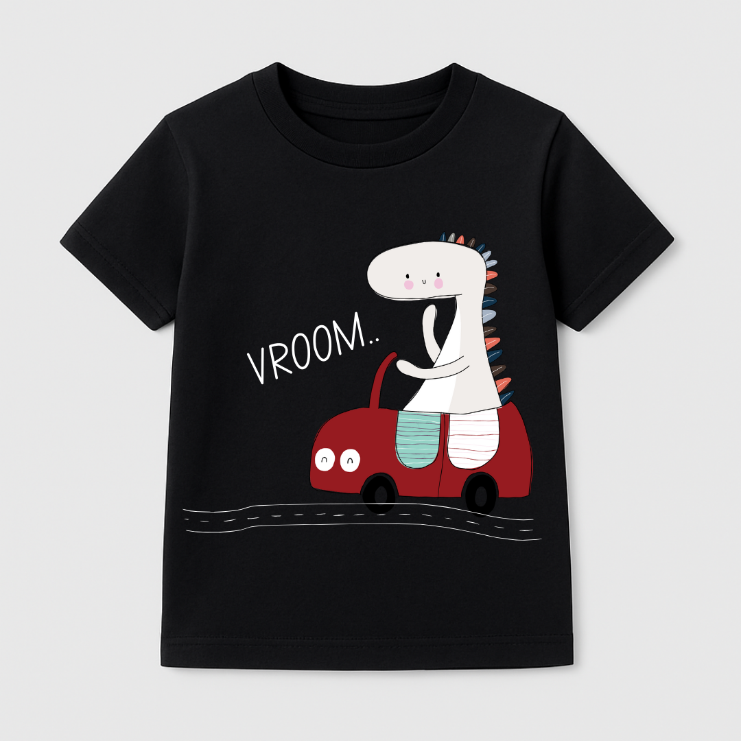 Vroom Dino Kids Short Sleeve T-Shirt
