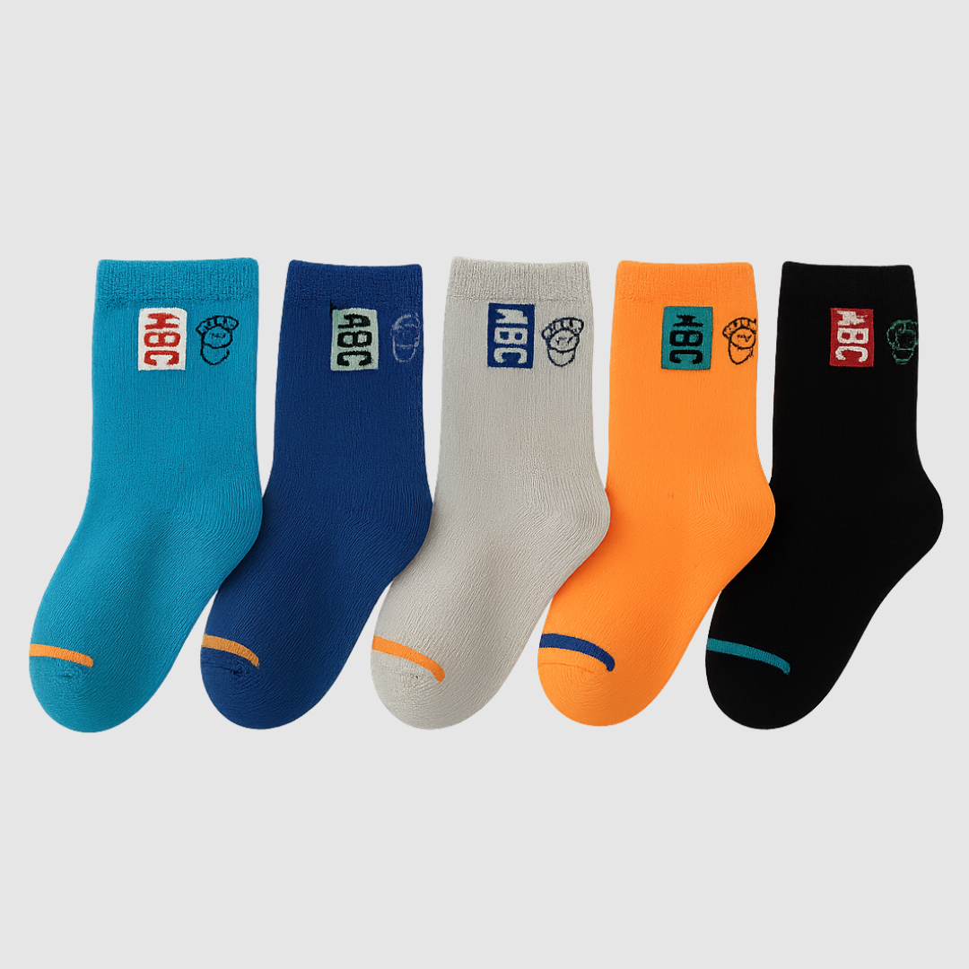 ABC Color Pop Kids Socks (5-Pack) Kia & Kel