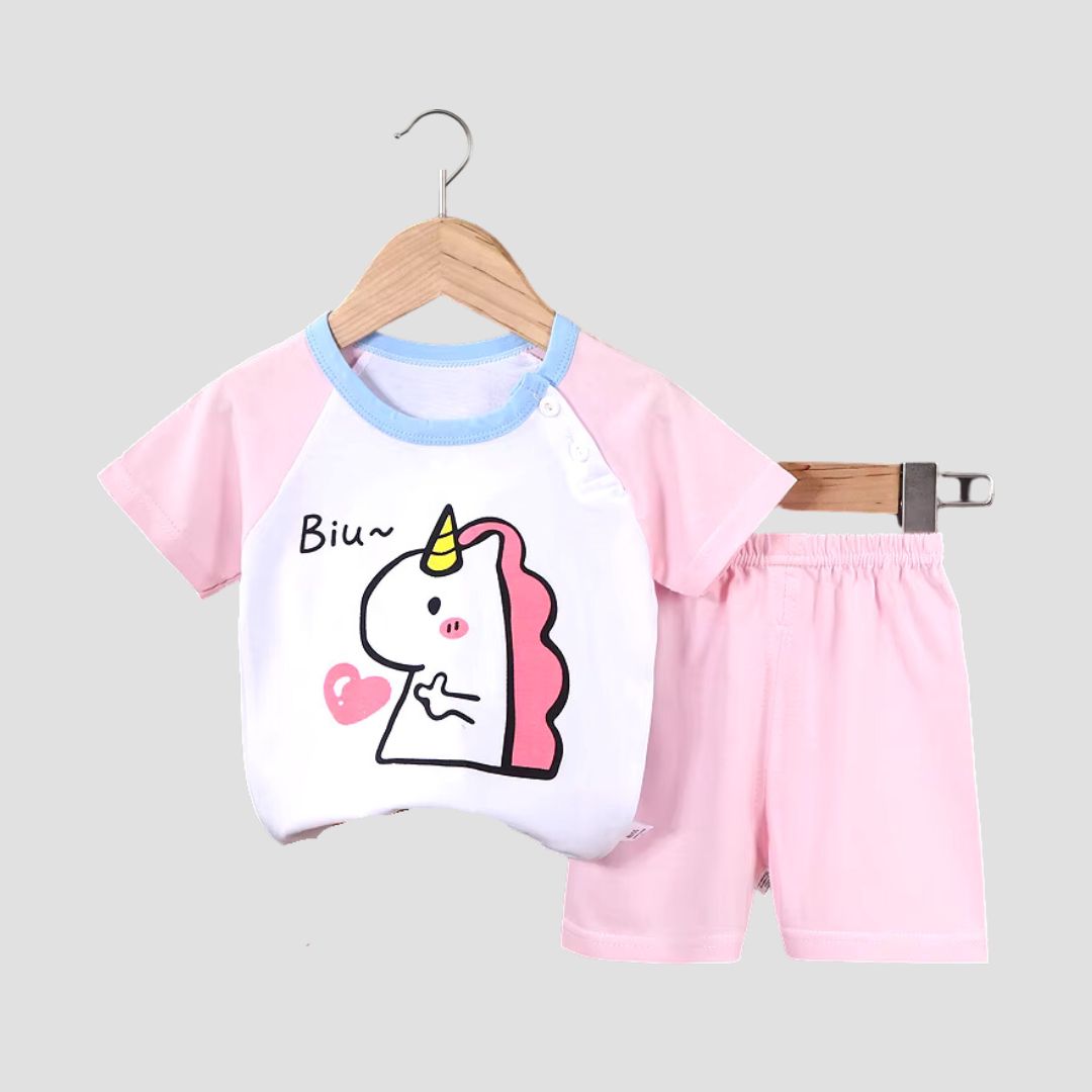 Biu Unicorn T-shirt & Short Suit Kia & Kel