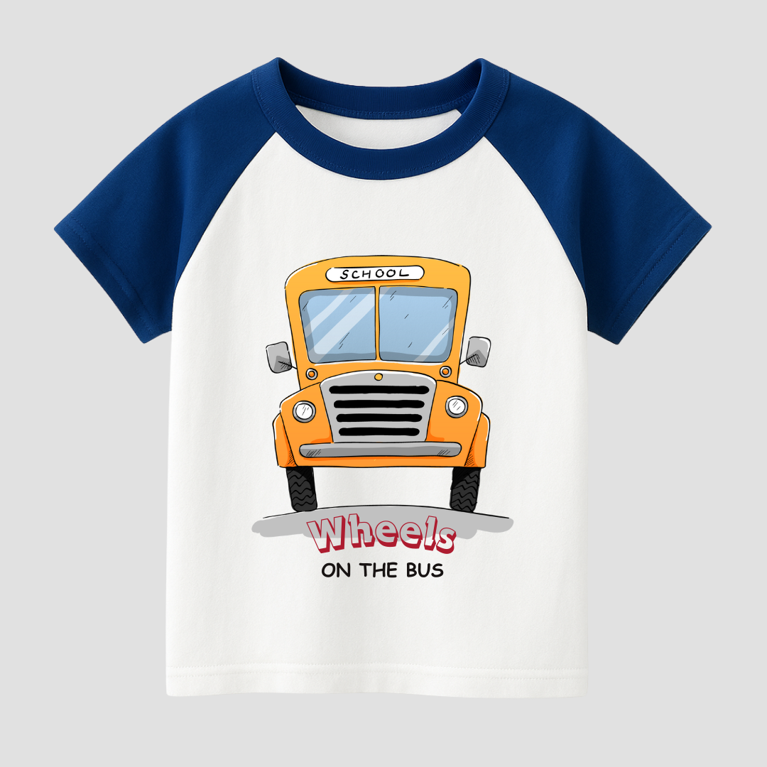 Wheels on the Bus Kids Short Sleeve T-Shirt Kia & Kel