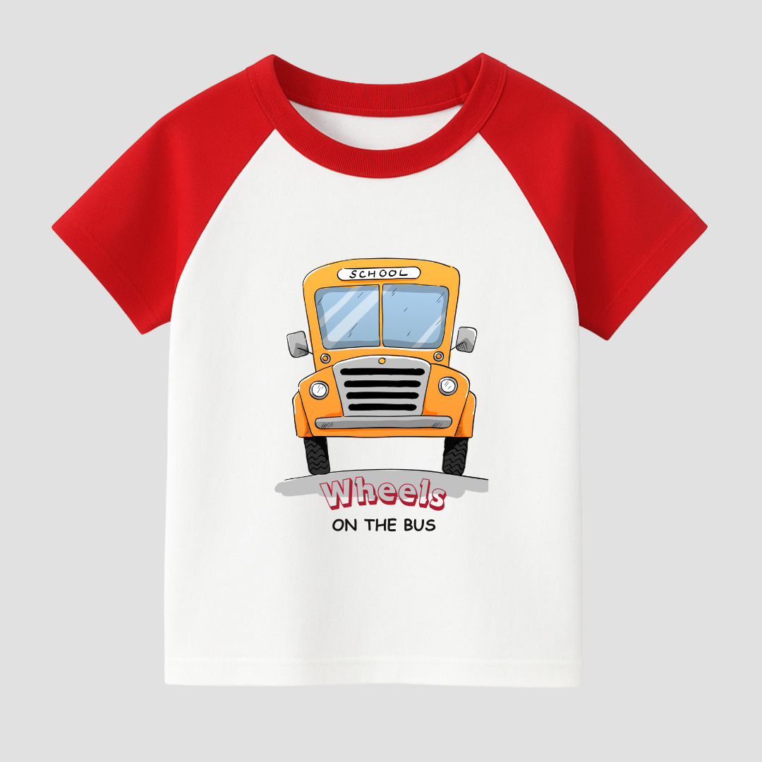 Wheels on the Bus Kids Short Sleeve T-Shirt Kia & Kel