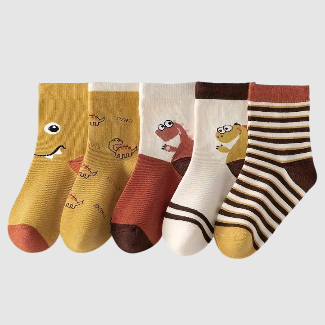 Dino Buddy Kids Socks (5-Pack) Kia & Kel
