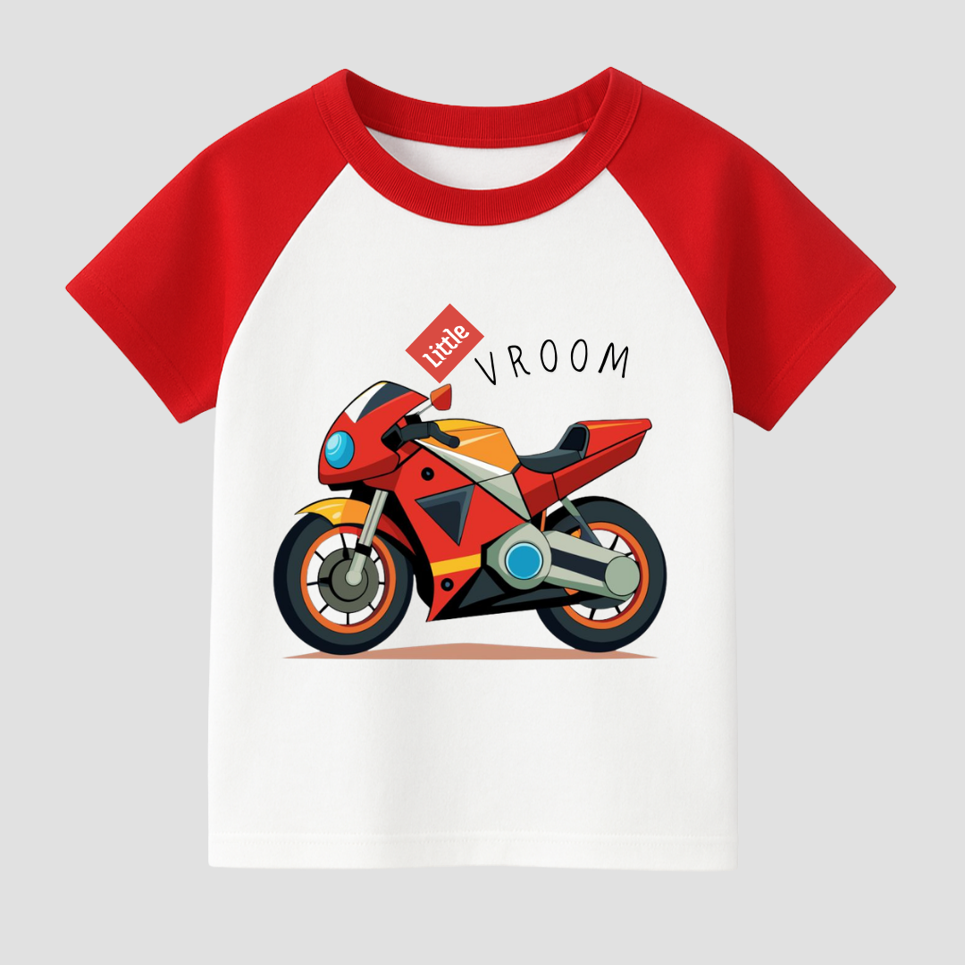 Little Vroom Racer Kids Short Sleeve T-Shirt