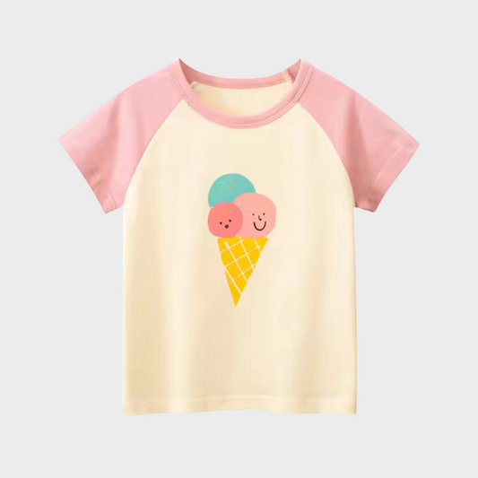 Pink Summer Cool Kids Short Sleeve T-Shirt