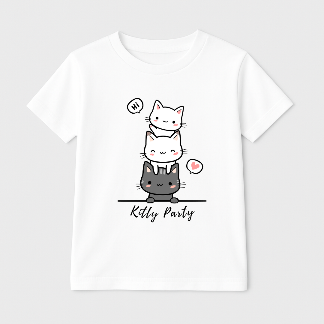 Kitty Party Kids Short Sleeve T-Shirt Kia & Kel
