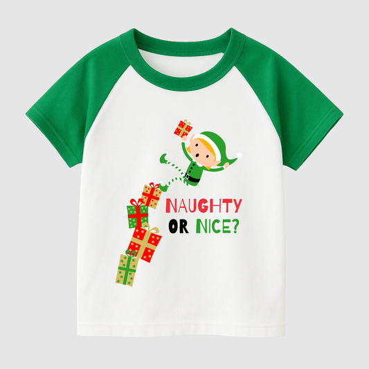 Naughty or Nice Kids Short Sleeve T-Shirt