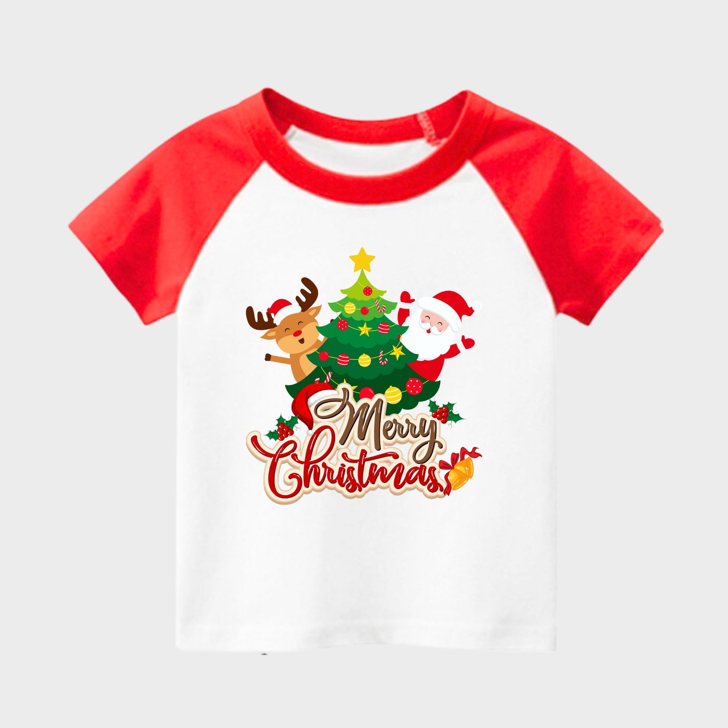 Christmas Red Ragalan Kids T-shirts