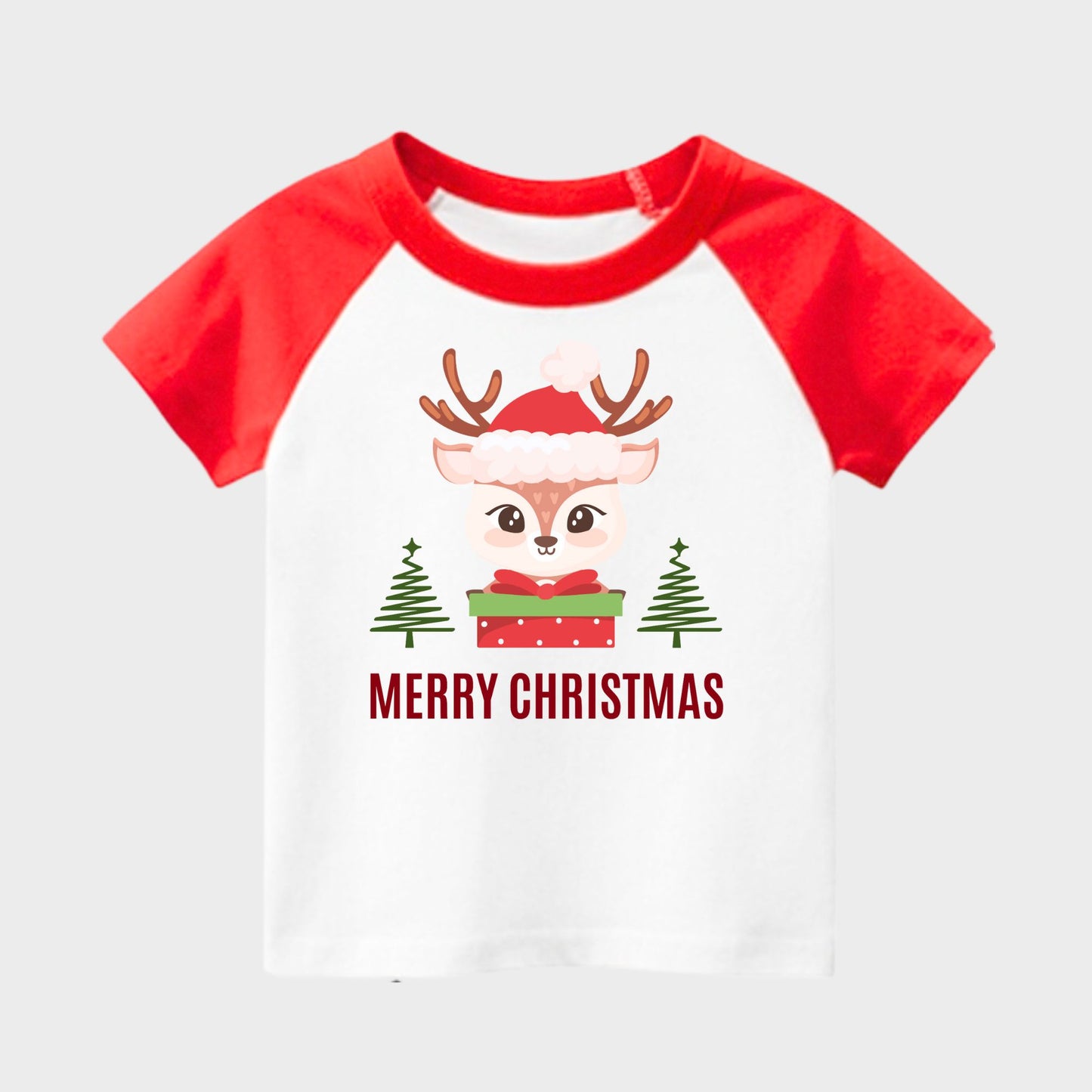 Christmas Red Ragalan Kids T-shirts