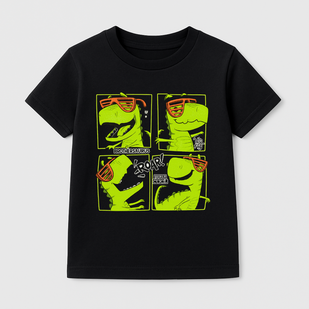 Dino Comic Kids Short Sleeve T-Shirt Kia & Kel