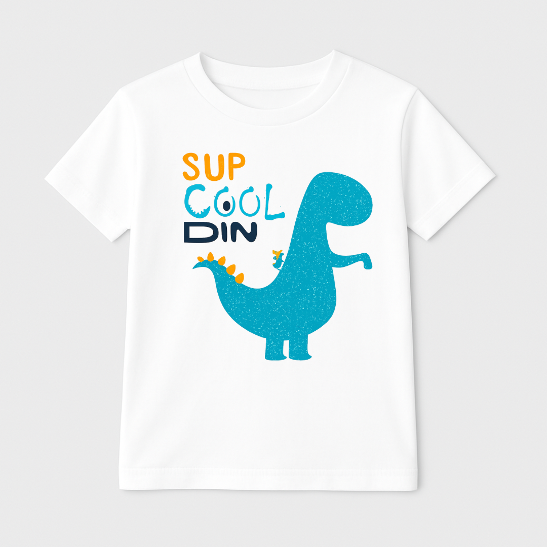 Super Cool Dino Kids Short Sleeve T-Shirt Kia & Kel
