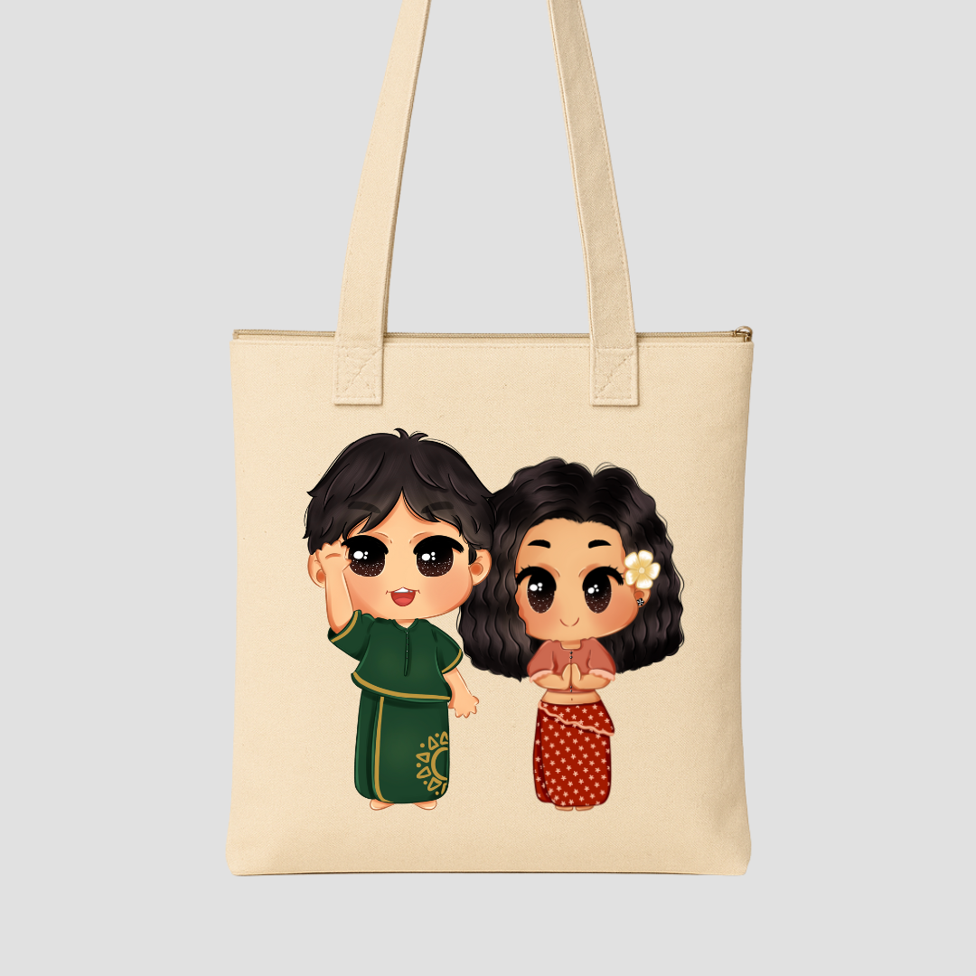 Ayubowan Avurudu Tote Bags Kia & Kel