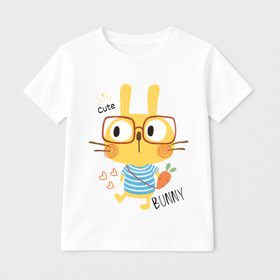 Cute Bunny Kids Short Sleeve T-Shirt Kia & Kel