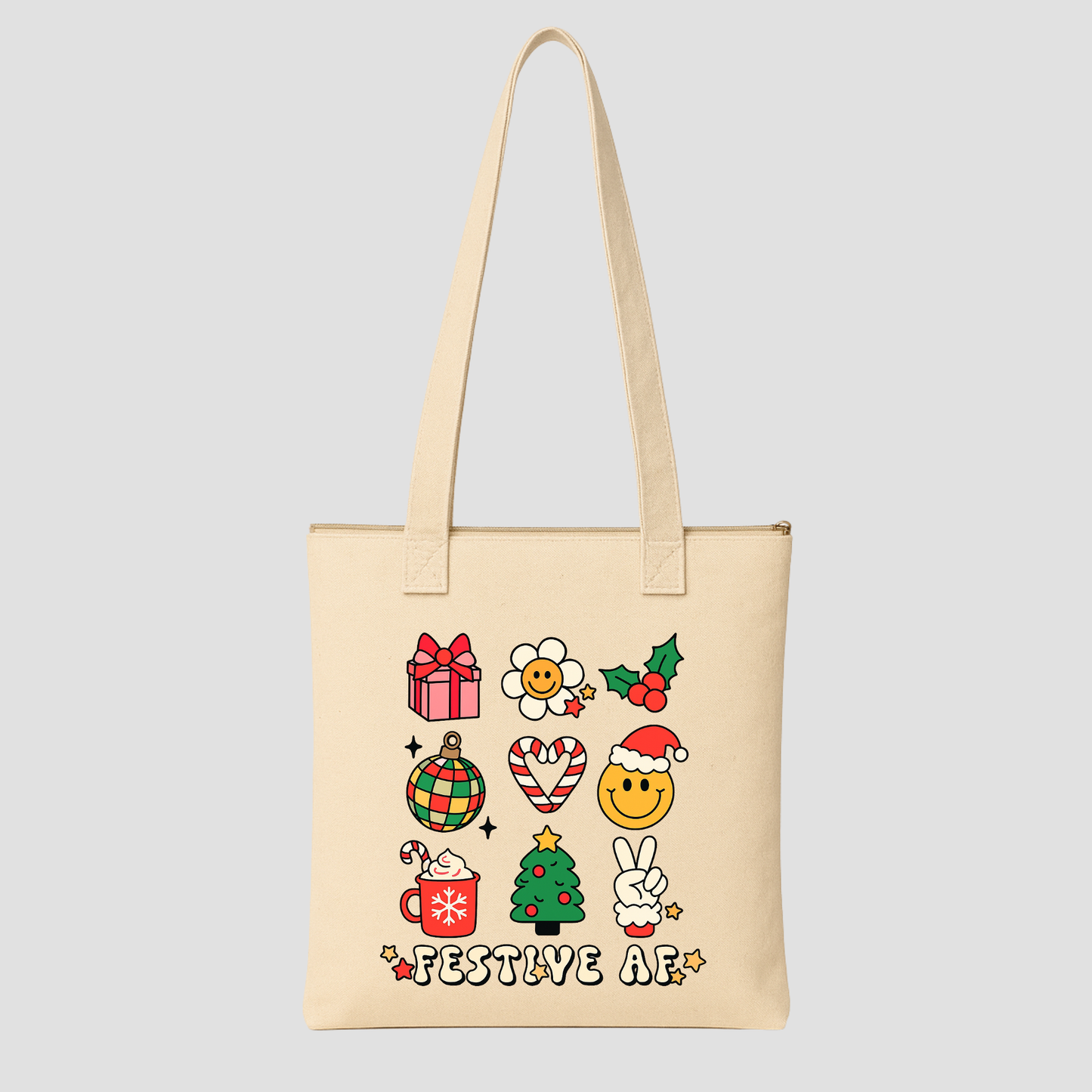 Merry & Cozy Tote Bags (15.5 × 13.5 inches) & (15 × 18 inches)