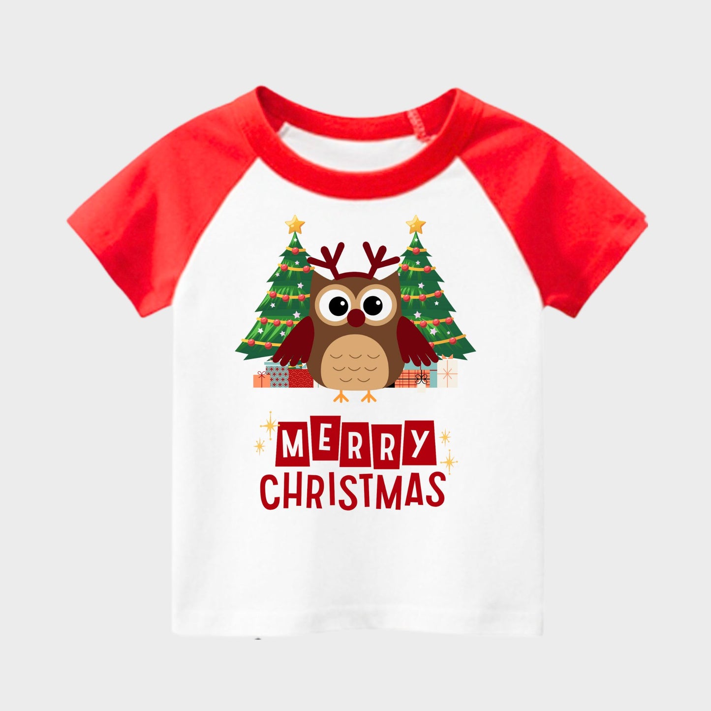 Christmas Red Ragalan Kids T-shirts