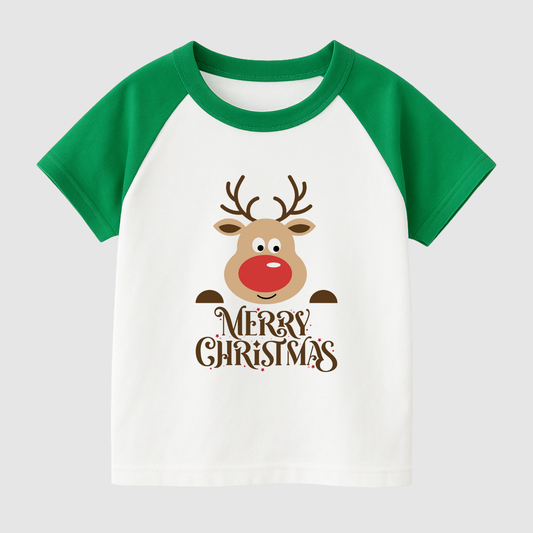 Reindeer Joy Kids Short Sleeve T-Shirt