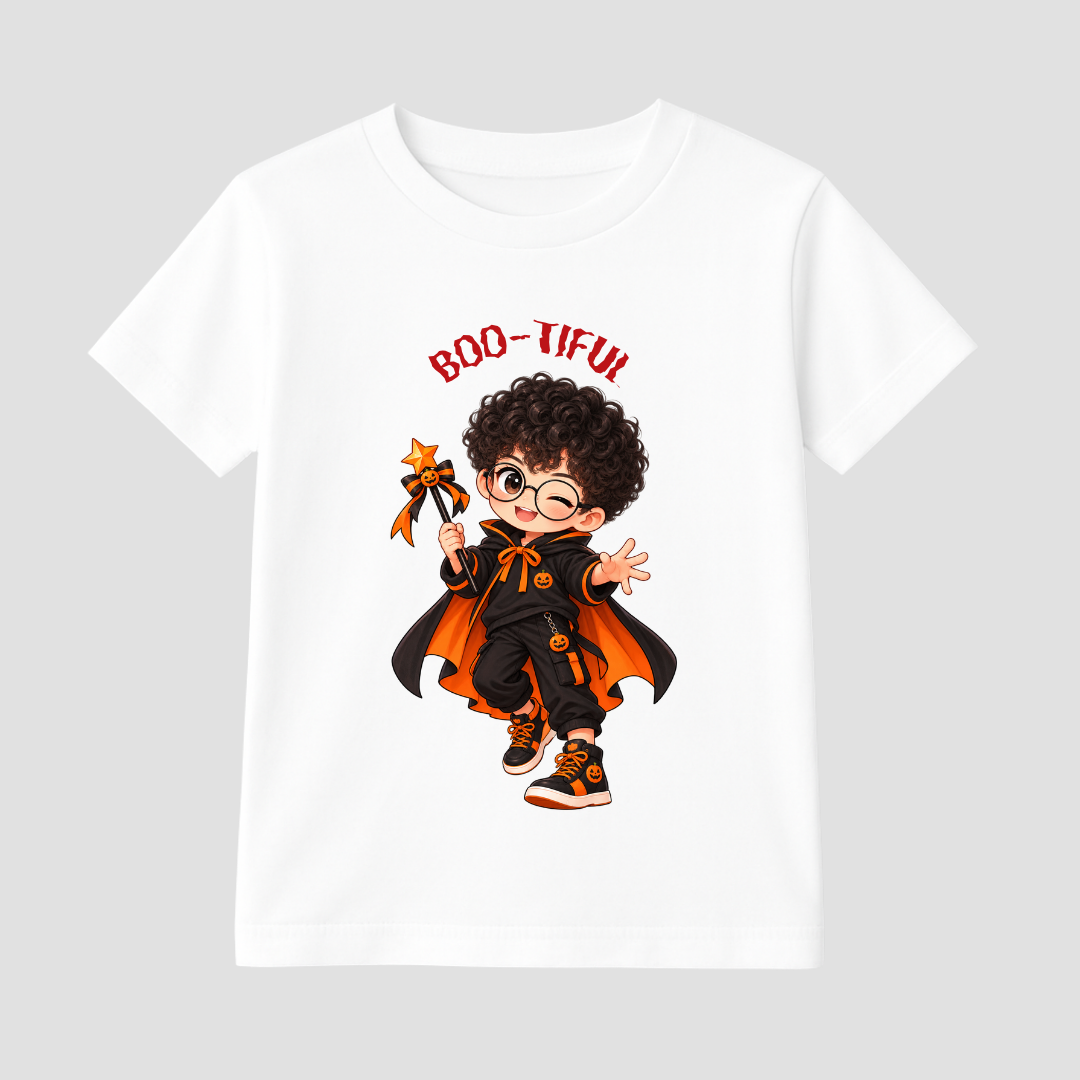 Boo-tiful Wizard Kids Short Sleeve T-Shirt