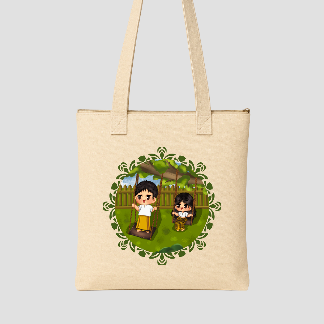 Punchi Avurudu Moments Tote Bags Kia & Kel