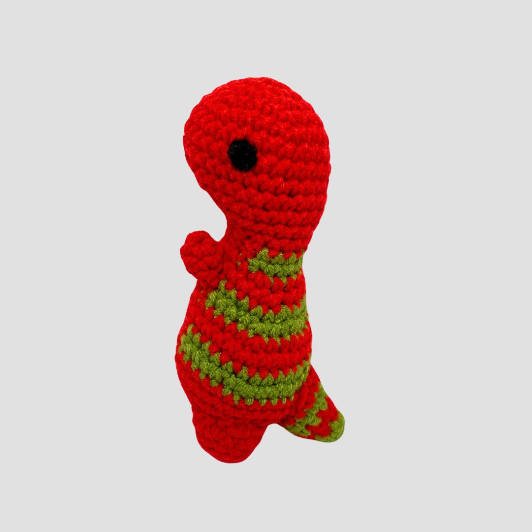 Red and Green Dino by Moshi Crochet – 5 inches