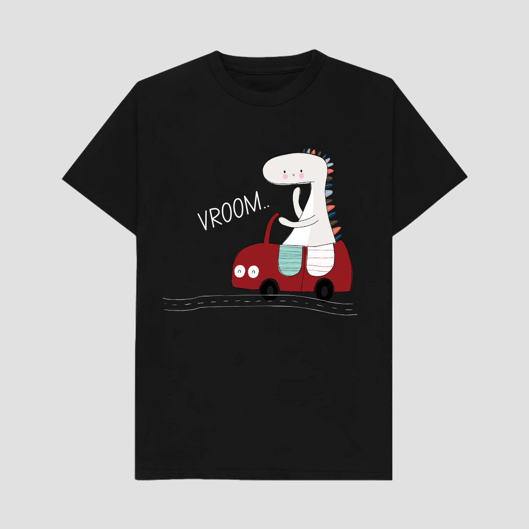 Vroom Dino Kids Short Sleeve T-Shirt