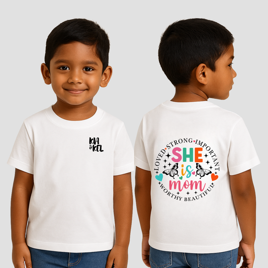 She is Mom Magic Kids BackStory T-Shirt Kia & Kel