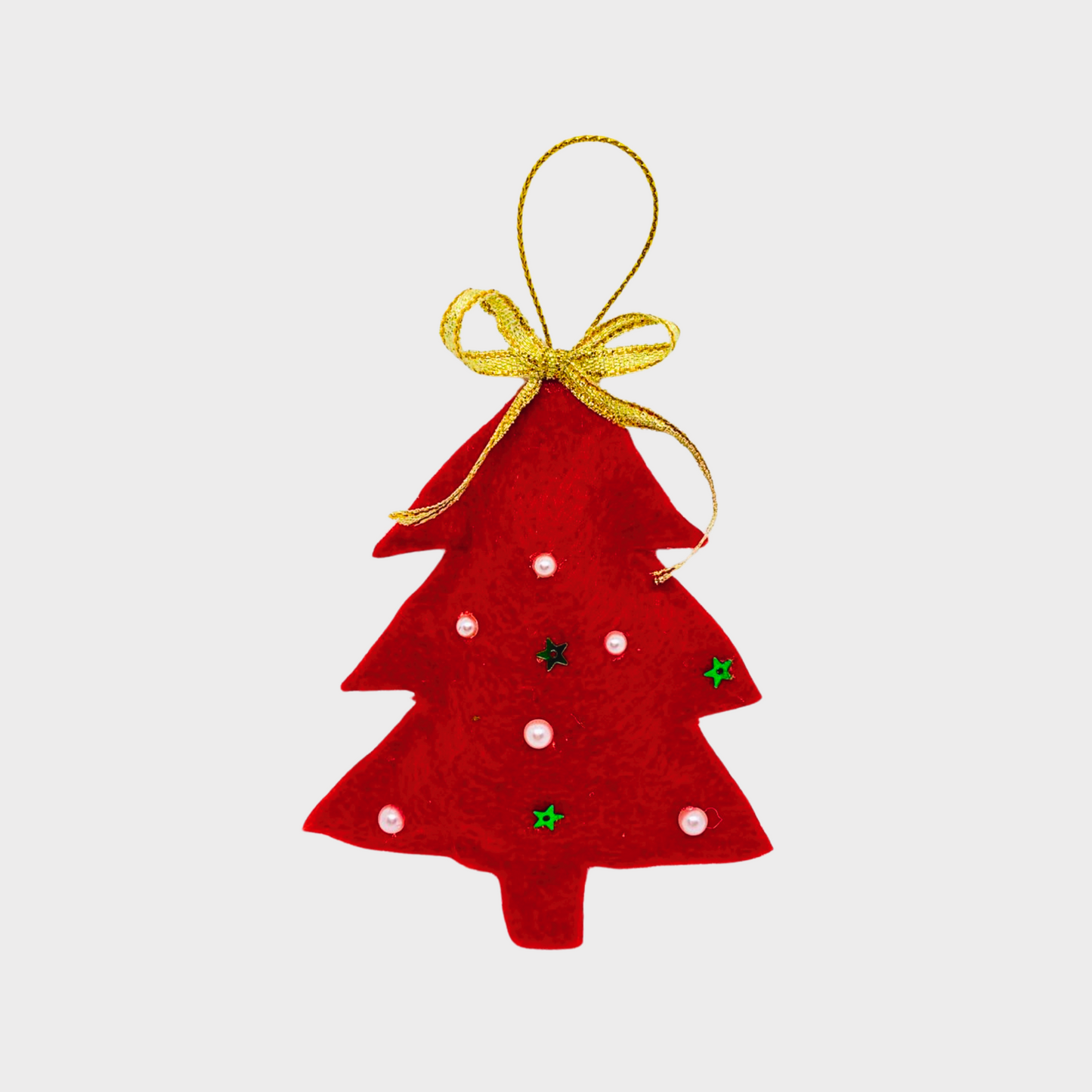 Festive Red and Green Christmas Tree Décor