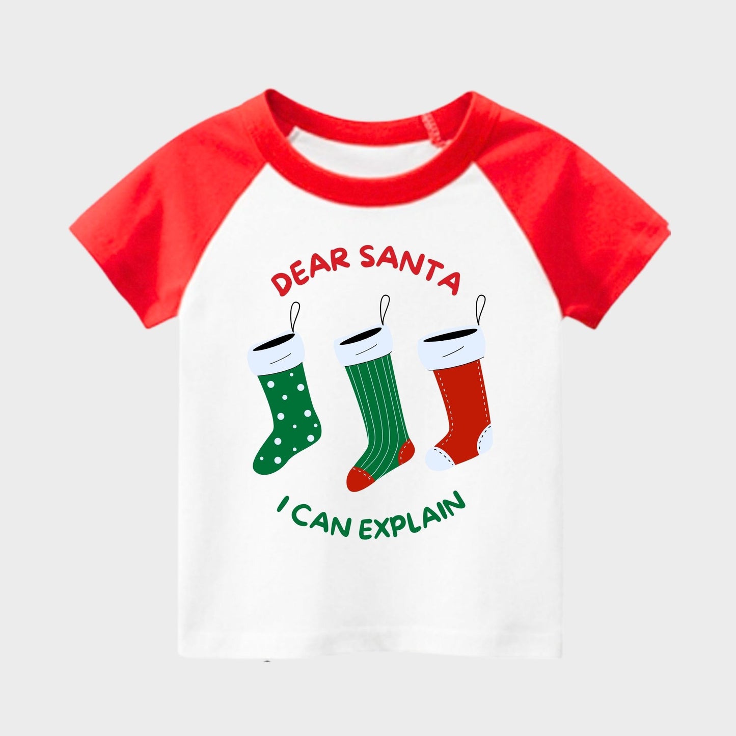 Christmas Red Ragalan Kids T-shirts